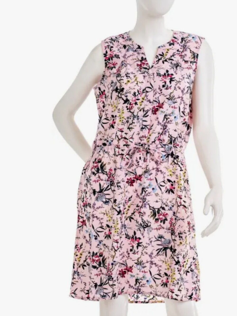 Nicole Miller Pink Floral Midi Dress